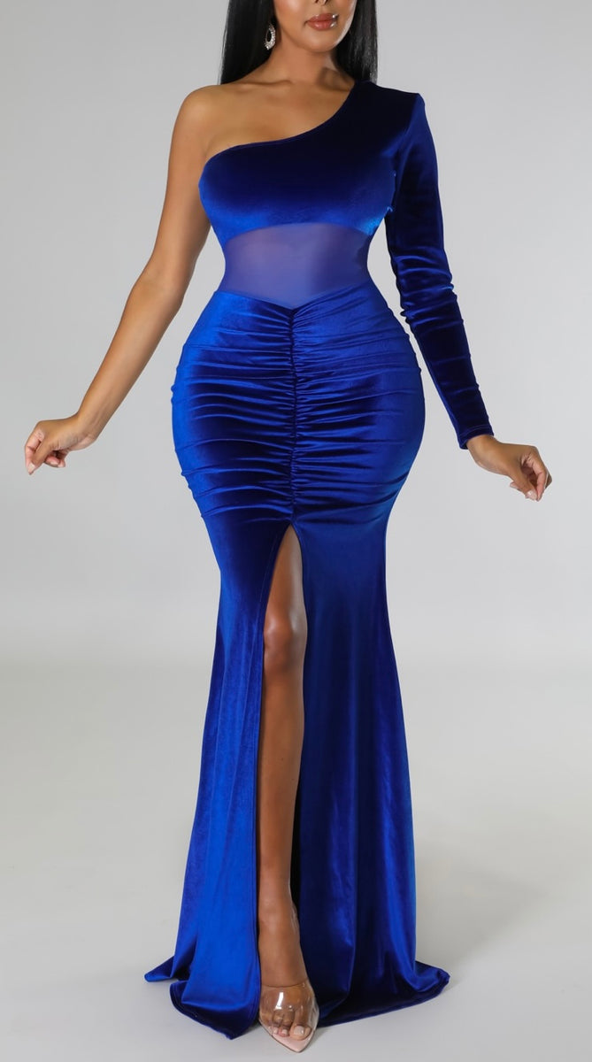 Royal Blue Christmas Dress (with shoulder padding) – Lena’s Adornments