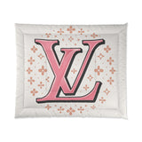 Chic Floral Comforter, Luxury Bedroom Decor, Cozy Home Gift, Elegant Bedding Set, Stylish Bedroom Essential