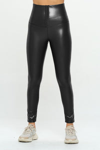 High Waist PU Leather Corset Cincher  Pants- 3 Colors S-XL