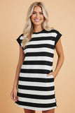 Striped Black and White Shirt Dress
