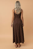 Brown and White Polka Dot Dress. S-XL