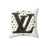 Luxurious Faux Suede Square Pillow with Vintage Monogram Design, Home Decor, Gift for Her, Living Room Accent, Stylish Throw Pillow