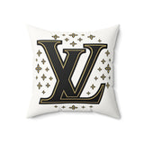 Luxurious Faux Suede Square Pillow with Vintage Monogram Design, Home Decor, Gift for Her, Living Room Accent, Stylish Throw Pillow