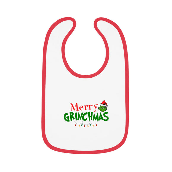 Baby Grinchmas Trim Jersey Bib