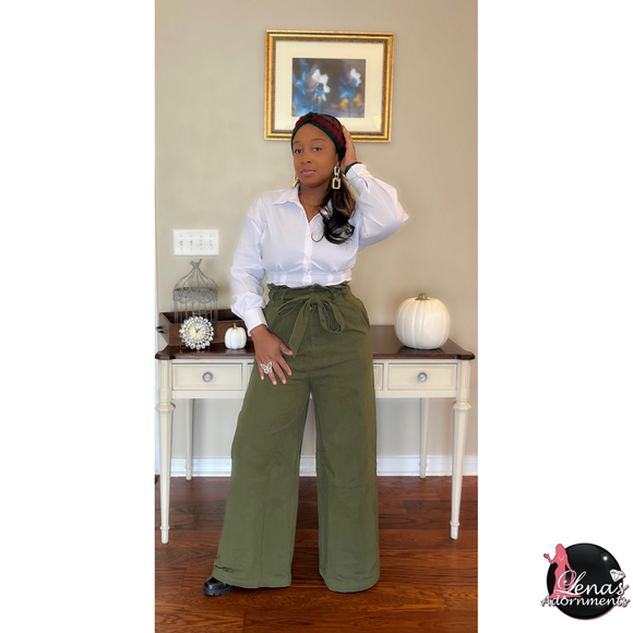 Olive Cotton Pants