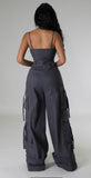 Cargo Jumpsuit -Charcoal