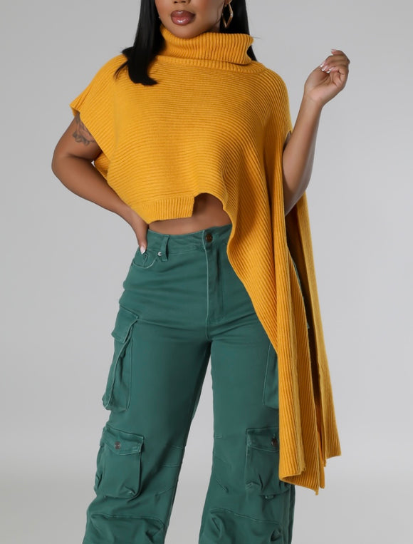 Mustard Poncho/Sweater (One Size Fits All)
