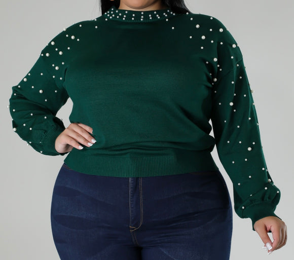 Pearl Christmas Sweater (Green)