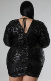 Holiday Dazzle-Black Dress (with shoulder pads)