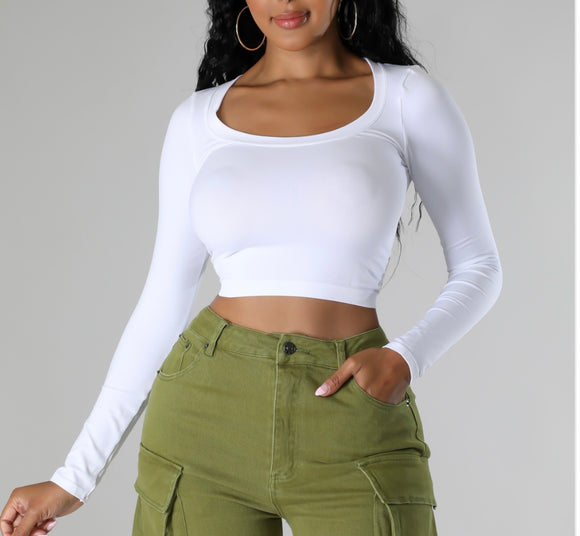 White Long sleeve Top