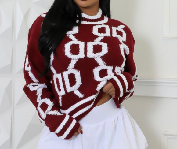Burgundy Fall for me Sweater (S-L)