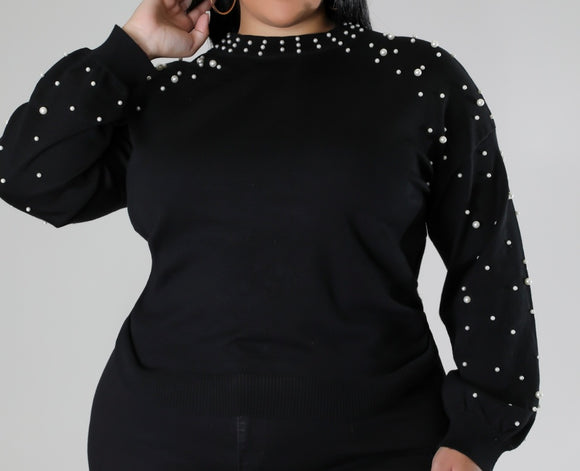 Pearl Christmas Sweater (Black)