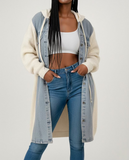 Denim/Knit Jacket (S-L)-Ivory