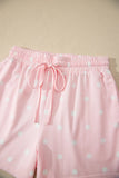 Pink and White Polka Dot Short Set S-XL