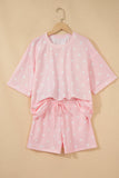 Pink and White Polka Dot Short Set S-XL