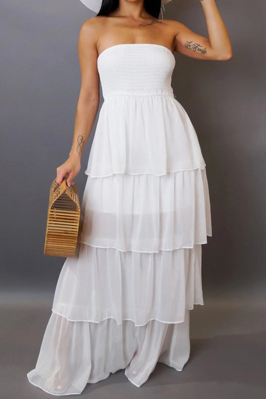 Summer Ruffle Dress (S-L) White