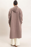 Long Casual Drawstring Coat (S-L) Mauve/walnut