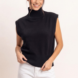 Sleeveless Turtleneck Sweater (S-L) Two Colors
