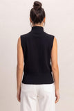 Sleeveless Turtleneck Sweater (S-L) Two Colors