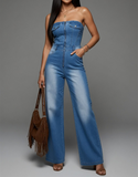 Washout Denim Jumpsuit
