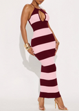 Burgundy Nautical Dress (S-L)