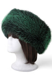 Two tone Faux fur Headband Green/Black