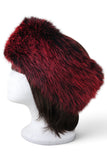 Two tone Faux fur Headband -Red/Black