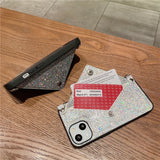 Glitter Crossbody Iphone case with card holder