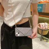 Glitter Crossbody Iphone case with card holder