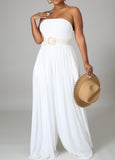 White Strapless Jumpsuit