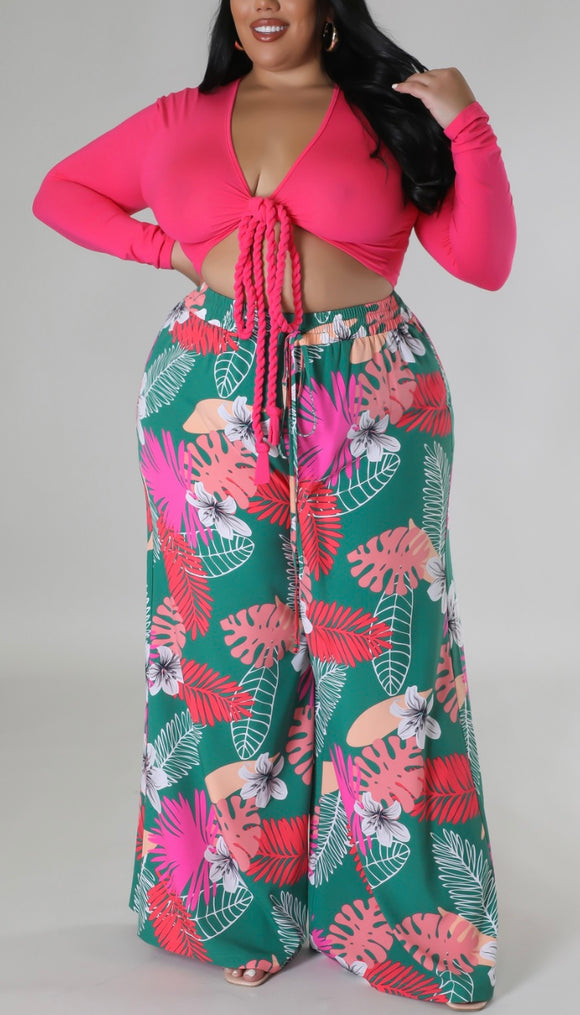 Curvy Miami Pants Green 1X-3X