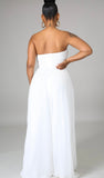 White Strapless Jumpsuit