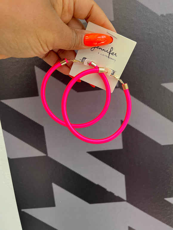 Neon hoop earrings
