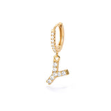 1PC English Letters Earring for Women Zircon & CZ with Buckle Hoop