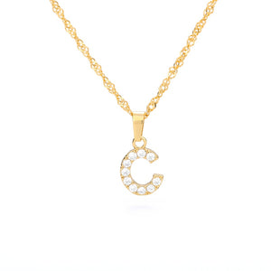 Tiny A-Z Initial Letter Necklace