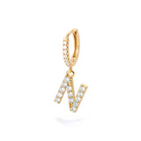 1PC English Letters Earring for Women Zircon & CZ with Buckle Hoop