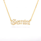 Zodiac Necklace Stainless Steel Gold 14 Inch (Gold, Rose Gold and Silver)