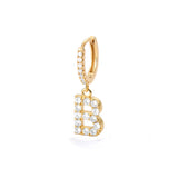 1PC English Letters Earring for Women Zircon & CZ with Buckle Hoop