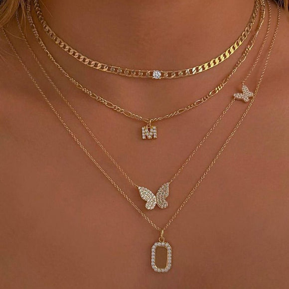 Tiny A-Z Initial Letter Necklace