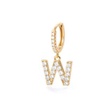 1PC English Letters Earring for Women Zircon & CZ with Buckle Hoop