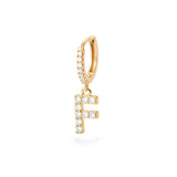 1PC English Letters Earring for Women Zircon & CZ with Buckle Hoop