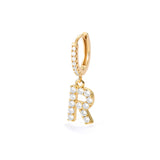 1PC English Letters Earring for Women Zircon & CZ with Buckle Hoop