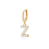 1PC English Letters Earring for Women Zircon & CZ with Buckle Hoop