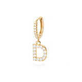 1PC English Letters Earring for Women Zircon & CZ with Buckle Hoop
