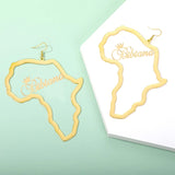 Stainless Steel Customized African Map Earring