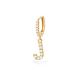 1PC English Letters Earring for Women Zircon & CZ with Buckle Hoop