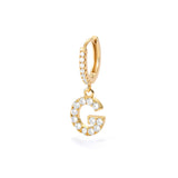 1PC English Letters Earring for Women Zircon & CZ with Buckle Hoop