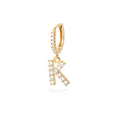 1PC English Letters Earring for Women Zircon & CZ with Buckle Hoop