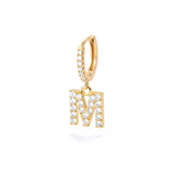 1PC English Letters Earring for Women Zircon & CZ with Buckle Hoop