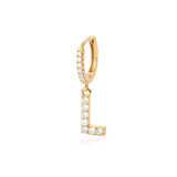 1PC English Letters Earring for Women Zircon & CZ with Buckle Hoop